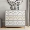 Dunelm Delphi 3 Drawer Chest, Grey & Mirrored