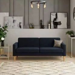 Dunelm Jacob Velvet Sofabed Luxe Navy