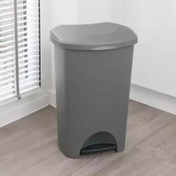 Addis Plastic 50L Pedal Bin Grey