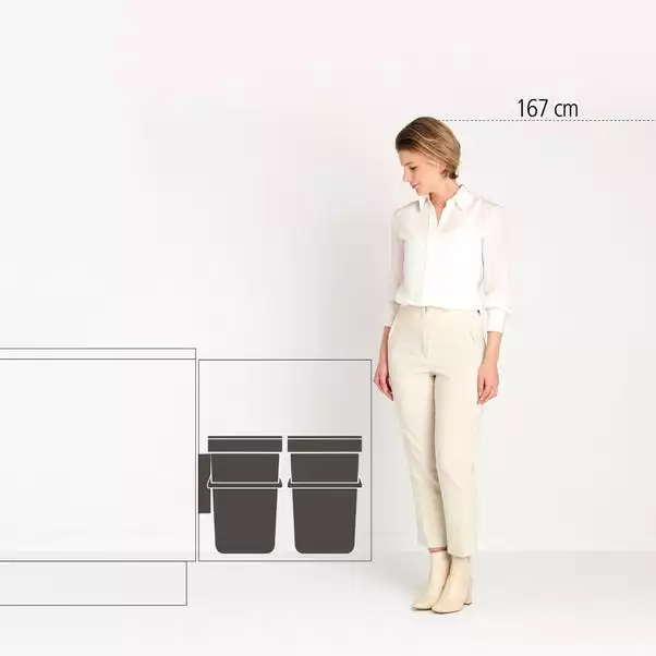 Brabantia Sort And Go Built In Bin 2 X 16L Jade Green Grey - Image 5