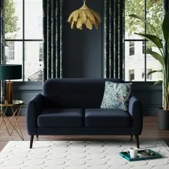 Dunelm Crombie Velvet 2 Seater Sofa In A Box Luxe Navy