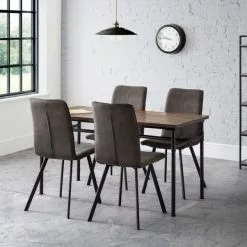 Julian Bowen Carnegie Rectangular Dining Table With 4 Monroe Dining Chairs