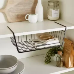 Dunelm Matte Black Under-Shelf Storage Basket