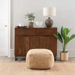 The Edited Life Cotton And Jute Pouffe