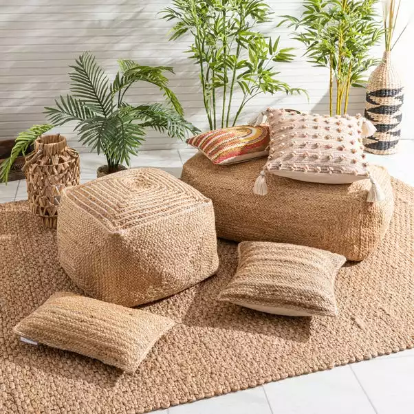 The Edited Life Cotton And Jute Pouffe - Image 4