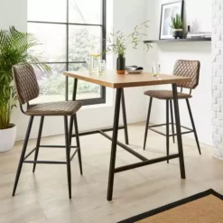 Dunelm Vixen Large Bar Table Oak Effect