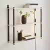 Dunelm Aiko Wall Unit With LED Lights Black And Faux Marble