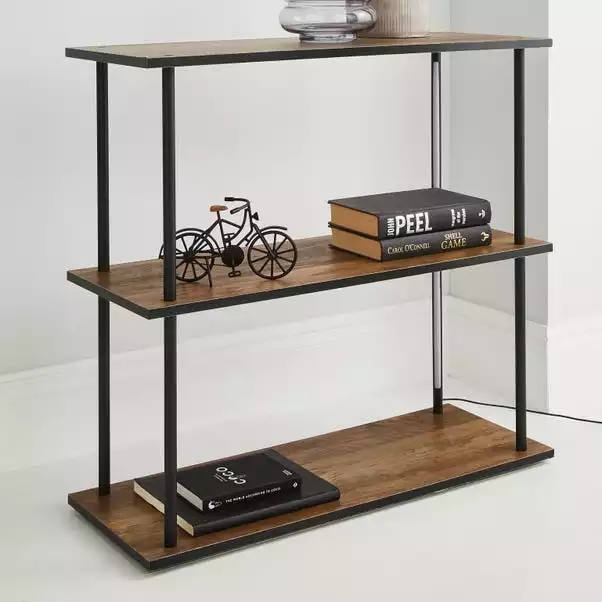 Dunelm Fulton Console Table With LED Lights Rustic Pine - Image 2