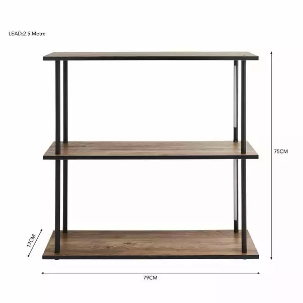 Dunelm Fulton Console Table With LED Lights Rustic Pine - Image 6