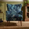 Dunelm Marlow Wing Chair Kingfisher Print