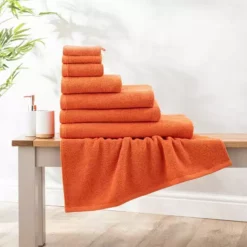 Dunelm Super Soft Pure Cotton Towel Burnt Orange