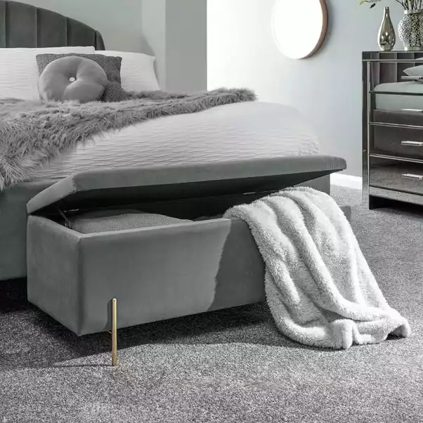 GFW Mystica Velour Ottoman Storage Bench - Image 2