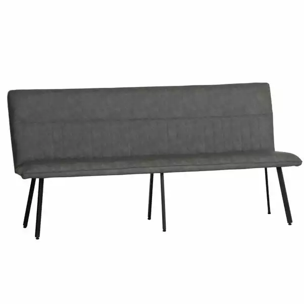 Kettle Arthur 4 Seater Modular Dining Bench Grey Faux Leather - Image 4