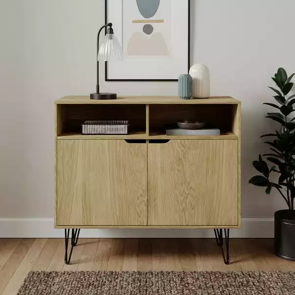 Dunelm Bella 2 Door Sideboard Oak Effect