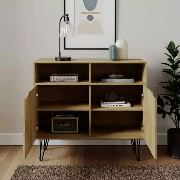 Dunelm Bella 2 Door Sideboard Oak Effect - Image 2