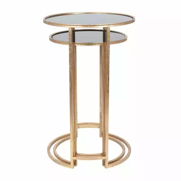 Pacific Lifestyle Pacific Veneziano Set Of 2 Nest Of Tables, Iron & Glass - Image 3