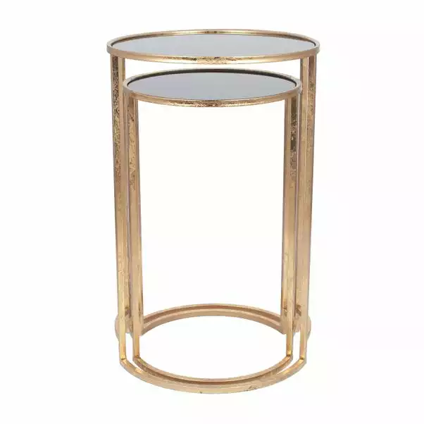 Pacific Lifestyle Pacific Veneziano Set Of 2 Nest Of Tables, Iron & Glass - Image 4