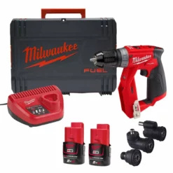 Milwaukee M12 FDDXKIT-202X M12 FUEL™ Installation Drill/Driver With Interchangeable Heads & 2x 2.0Ah Batteries