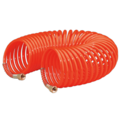 Sealey AH10C/6 PU Coiled Air Hose 10m X Ø6mm With 1/4"BSP Unions