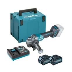 Makita GA012GD201 40V Max XGT Brushless 115mm Paddle-Switch Angle Grinder With 2x 2.5Ah Batteries