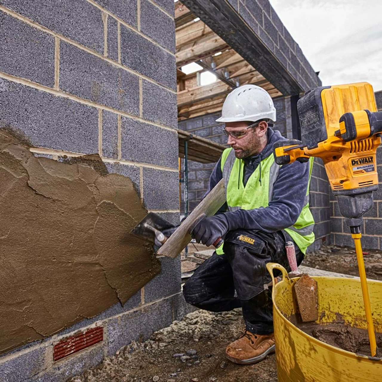 DeWalt DCD240T2 54V XR Flexvolt Brushless Paddle Mixer With 2x 6.0Ah Batteries - Image 9