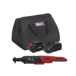 Sealey CP20VRWKIT1 Cordless Ratchet Wrench Kit 3/8"Sq Drive 60Nm 20V 4Ah