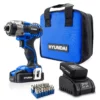 Hyundai HY2177 20V Max 180Nm Cordless Impact Driver With A 32-Piece Drill Bit Accessory Set & 1x 2.0Ah Battery