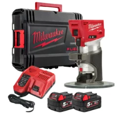 Milwaukee M18FTR-502X 18V Fuel Cordless Trim Router With 2x 5.0Ah Batteries