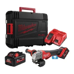 Milwaukee M18 ONEFSAG115XPDB-552X 18V Cordless One-Key 115mm Angle Grinder With 2x 5.5Ah Batteries