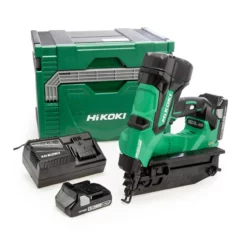 Hikoki NT1865DMB/JXZ 18V 16Ga Brushless Angled Finish Nailer With 2x 3.0Ah Batteries
