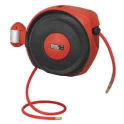 Sealey SA822 Air Hose Reel Auto-Rewind Control 15m Ø10mm ID - Rubber Hose