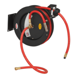 Sealey SA84 Retractable Air Hose Steel Reel 8m Ø10mm ID Rubber Hose